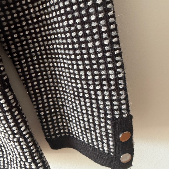 White House Black Market Textured Knit Open Front Jacket Black White Size S - Picture 5 of 16